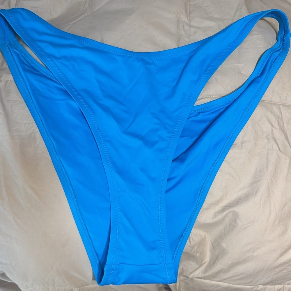 Skins recycled Vibrant Blue cheeky tanga Bikini Bottom size 4X